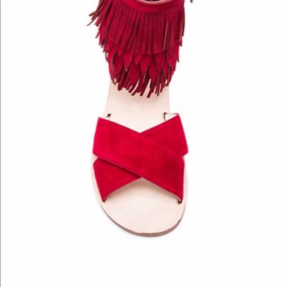 Jeffery Campbell Nerida Fringe Sandals - RED - Picture 6 of 8